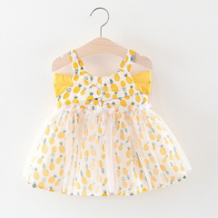 Pineapple Fairy Girls Dress – Soft Cotton Lined Summer Outfit