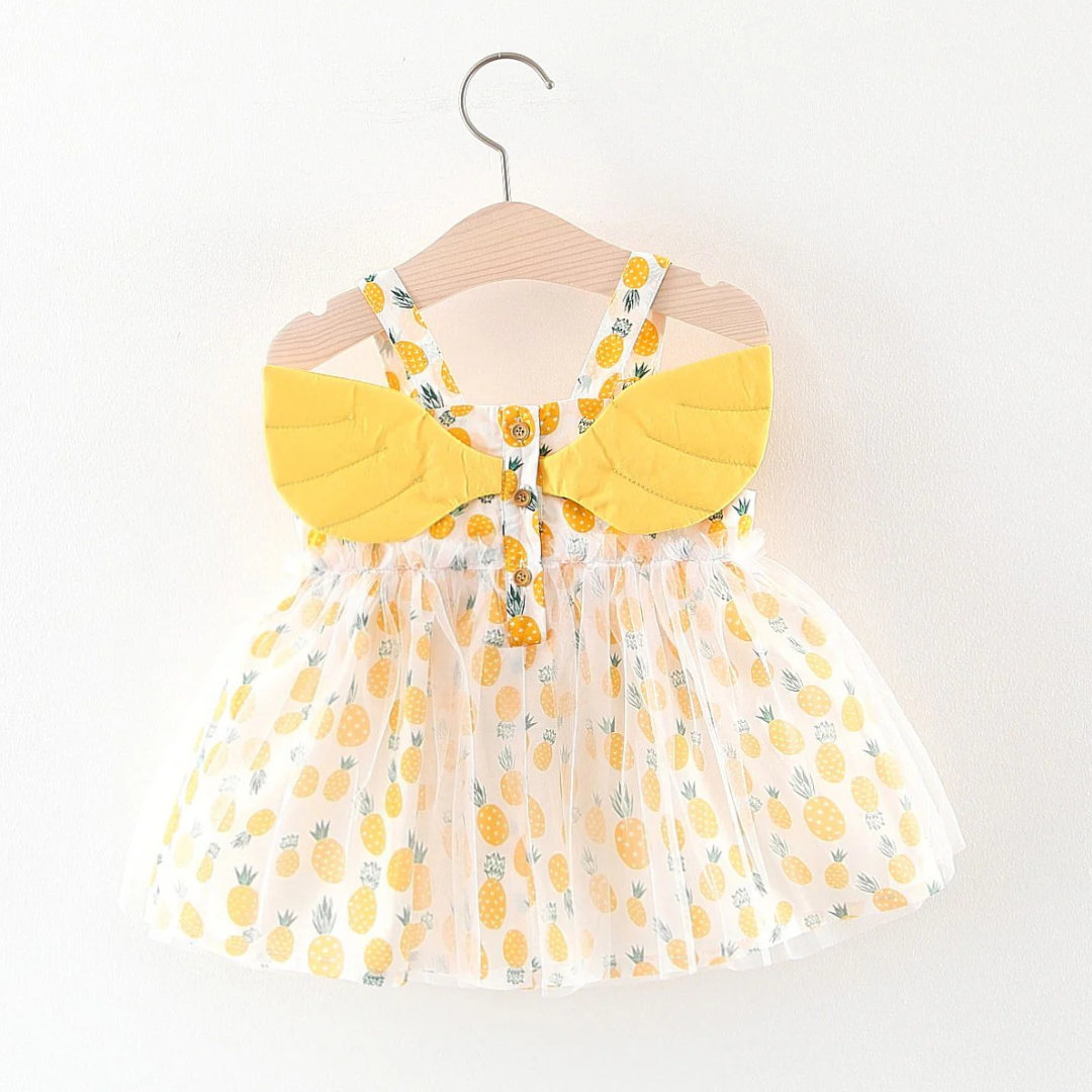 Pineapple Fairy Girls Dress – Soft Cotton Lined Summer Outfit