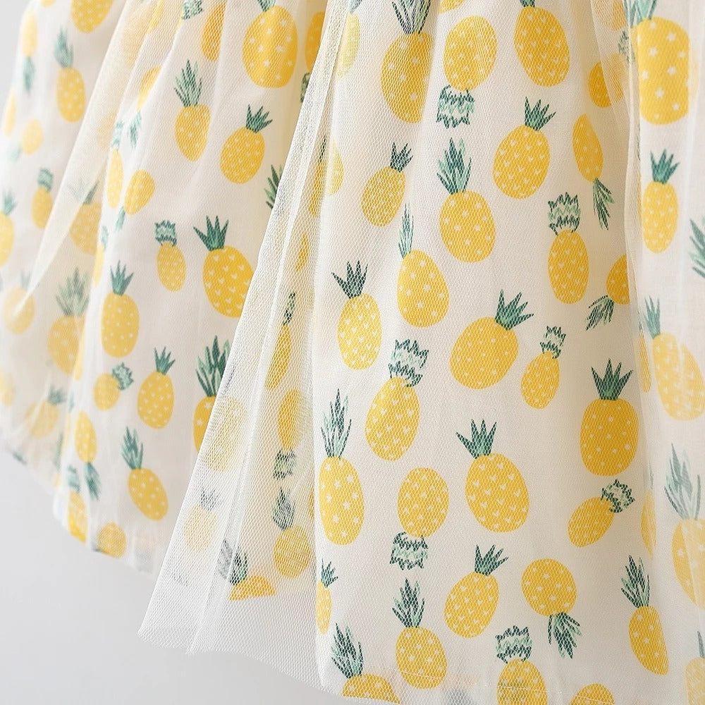 Pineapple Fairy Girls Dress – Soft Cotton Lined Summer Outfit
