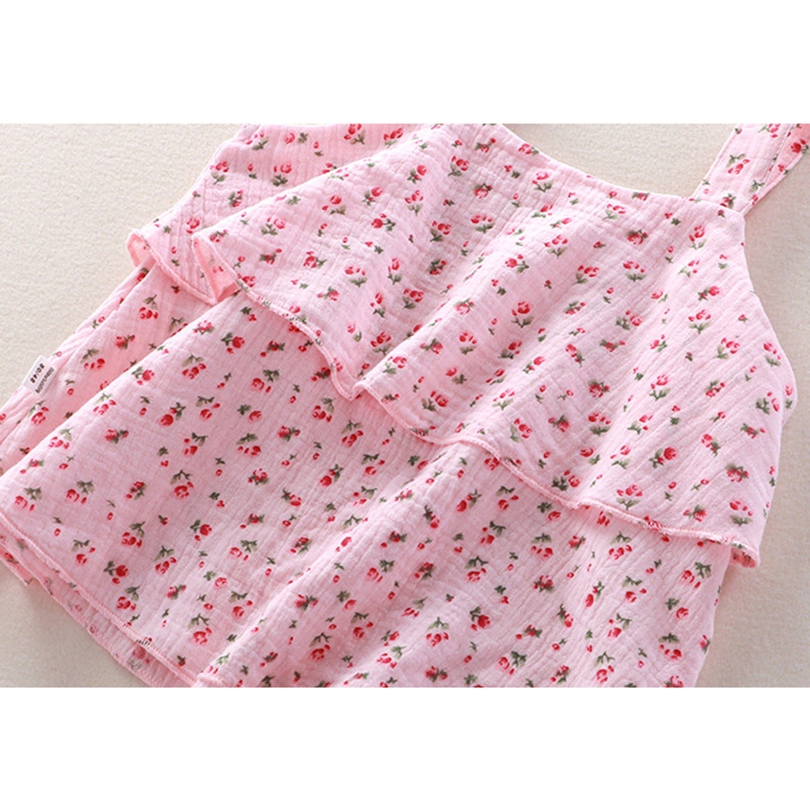 Pink Blossom Sleeveless Girls Set – Cute Cotton Summer Outfit for Toddlers and Kids