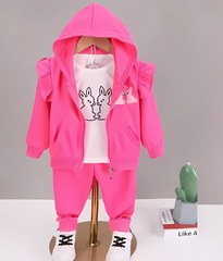Pink Hoodie Cutie Girls Set – Cozy Cotton Blend Outfit with Hoodie and Pants for Toddlers and Kids