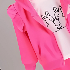 Pink Hoodie Cutie Girls Set – Cozy Cotton Blend Outfit with Hoodie and Pants for Toddlers and Kids