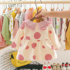 Pink Polka Pineapple Girls Dress – Soft Cotton Blend Summer Outfit
