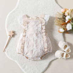 Pixie Embroidered Girls Party Romper – Elegant Cotton Jumpsuit for Toddlers and Kids
