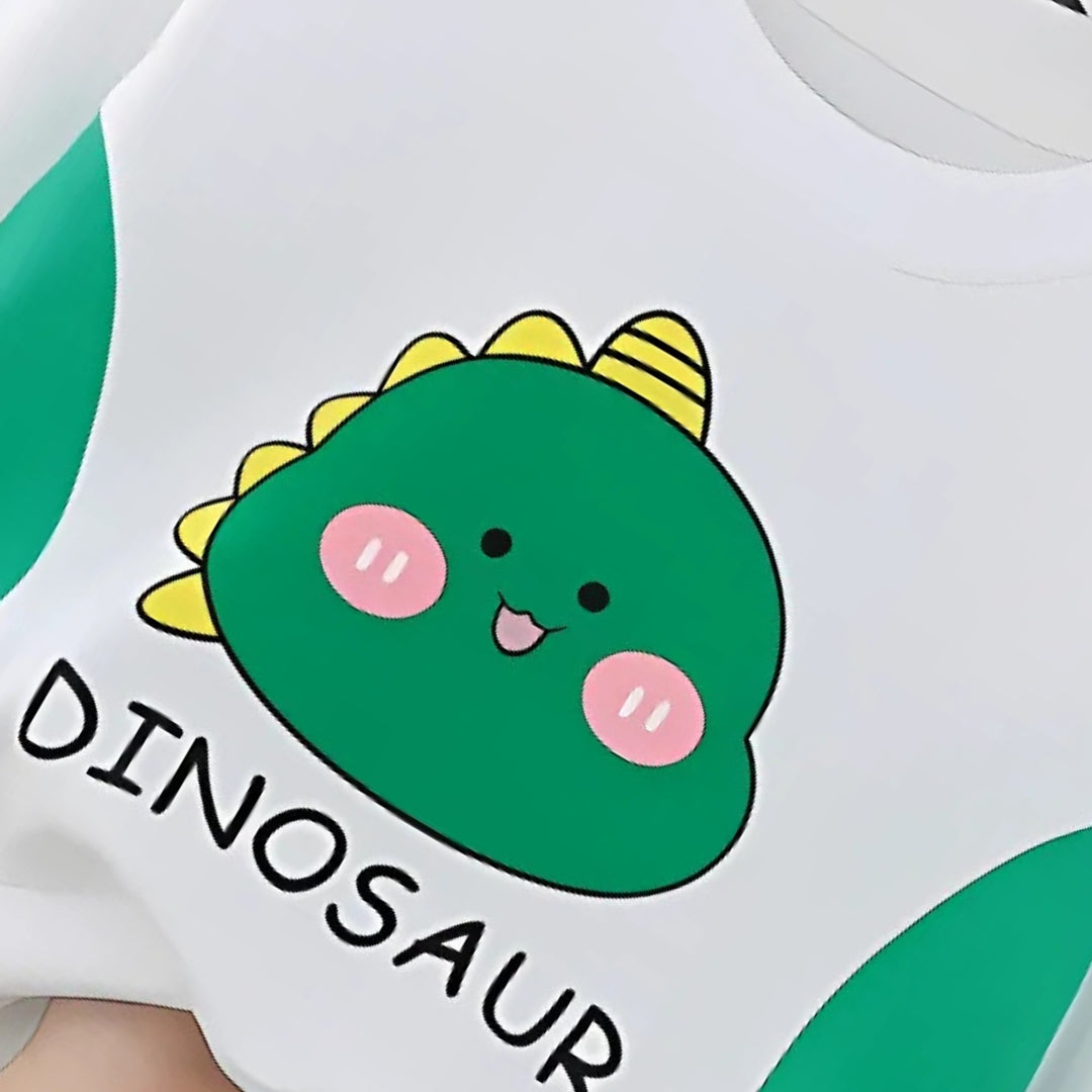 Playful Dino Boys Sweatsuit Set – Cotton Blend Hoodie and Pants Outfit for Toddlers and Kids