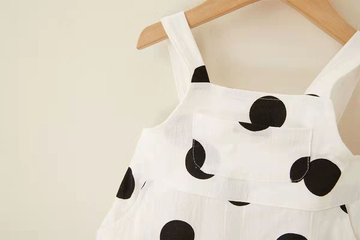 Polka Pop Baby Boys and Girls Jumpsuit with Hat – Soft Cotton Unisex Outfit