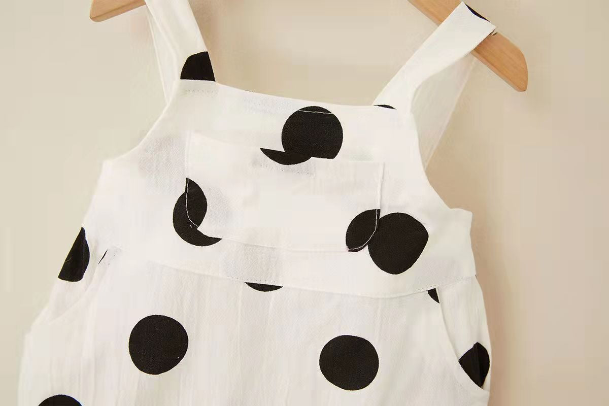 Polka Pop Baby Boys and Girls Jumpsuit with Hat – Soft Cotton Unisex Outfit
