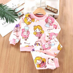 Princess Feels Girls Set – Elegant Cotton Blend Top and Skirt Outfit for Kids