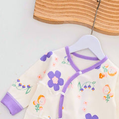Purple Love Baby Girls Romper – Soft Cotton One-Piece Outfit for Infants