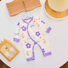 Purple Love Baby Girls Romper – Soft Cotton One-Piece Outfit for Infants