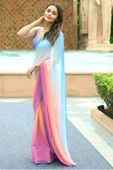 Multi Color Georgette Saree