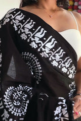 Black Cotton Sarees