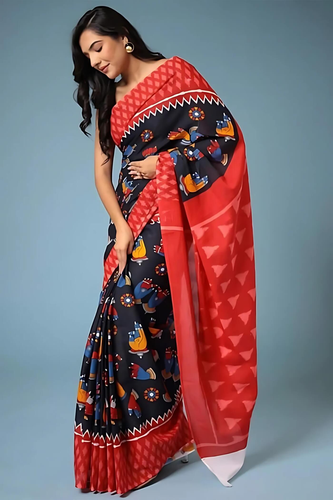 Mul Cotton Digital Printed Saree