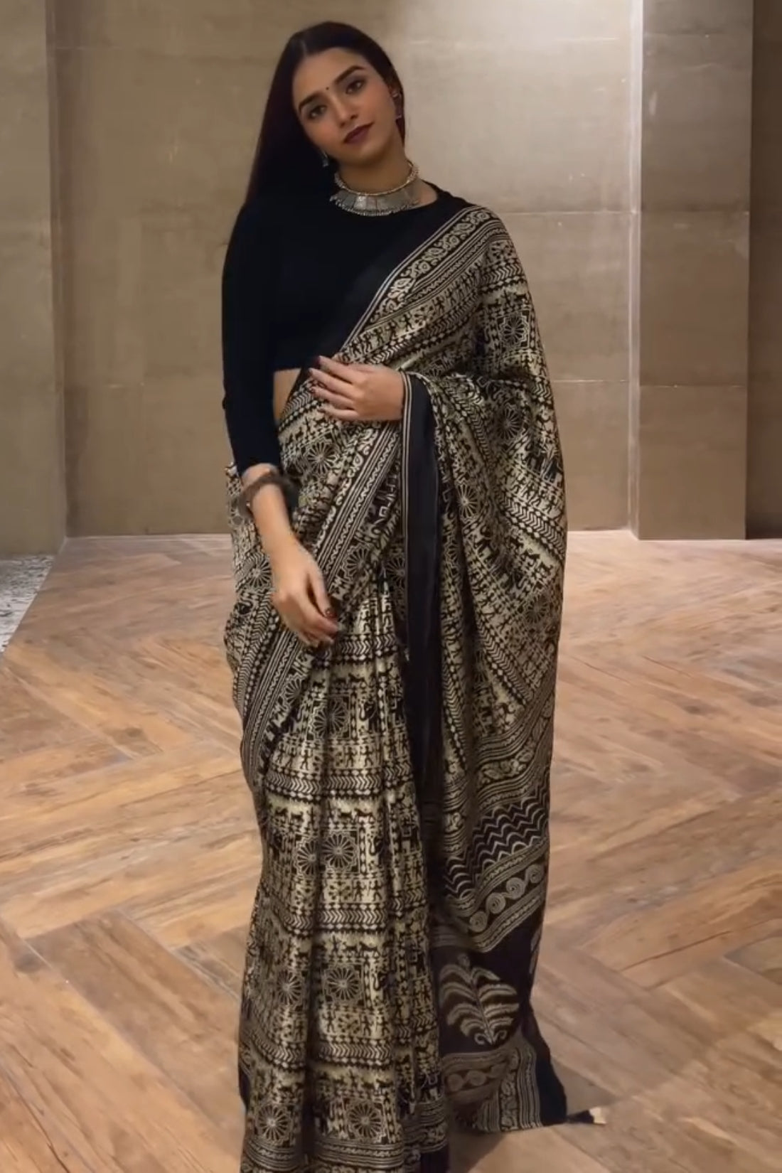 Ready-to-Wear Digital Printed Crape Silk Saree