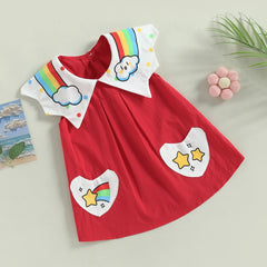 Rainbow Dreams Girls Dress – Soft Cotton Colorful Outfit