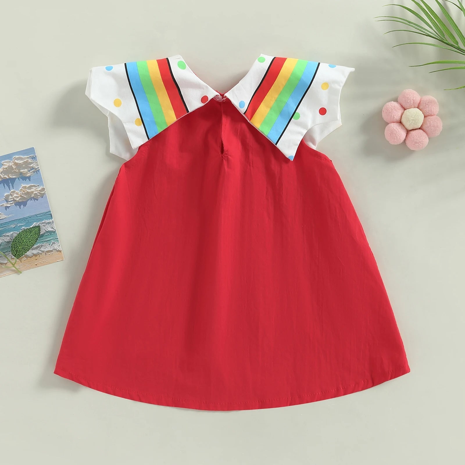 Rainbow Dreams Girls Dress – Soft Cotton Colorful Outfit