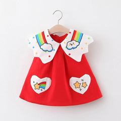 Rainbow Dreams Girls Dress – Soft Cotton Colorful Outfit