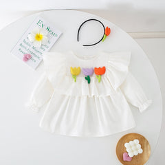 Rainbow Flower Matching Girls Romper and Dress – Soft Cotton Summer Outfit