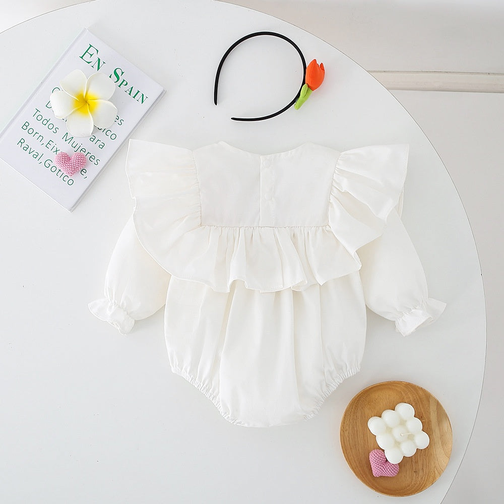 Rainbow Flower Matching Girls Romper and Dress – Soft Cotton Summer Outfit