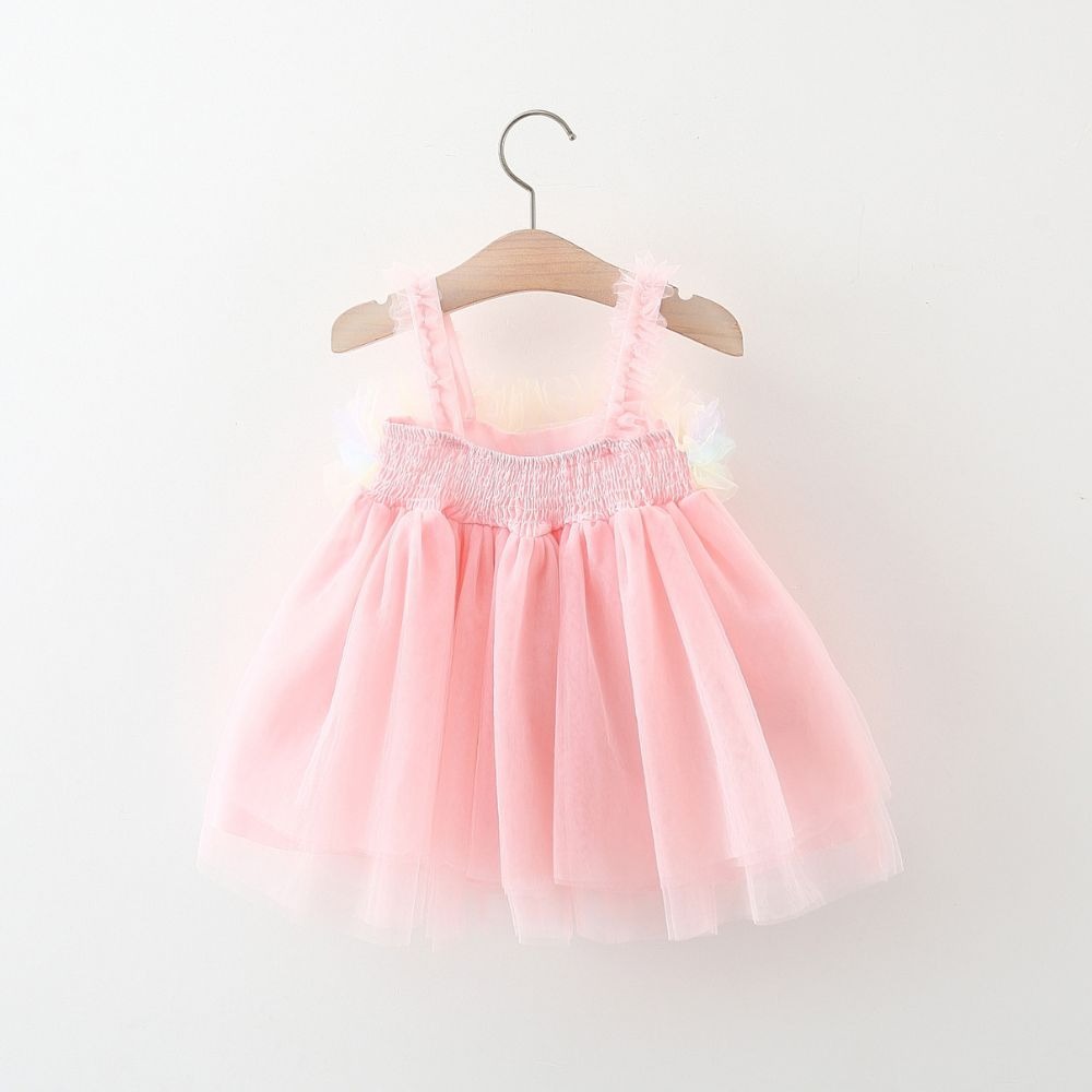 Rainbow Frill Girls Princess Dress – Soft Cotton Party Outfit