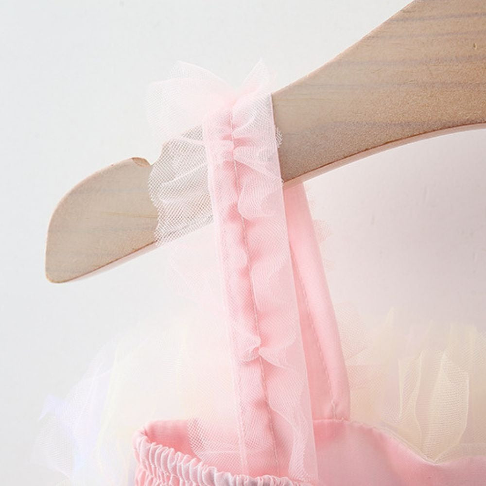 Rainbow Frill Girls Princess Dress – Soft Cotton Party Outfit
