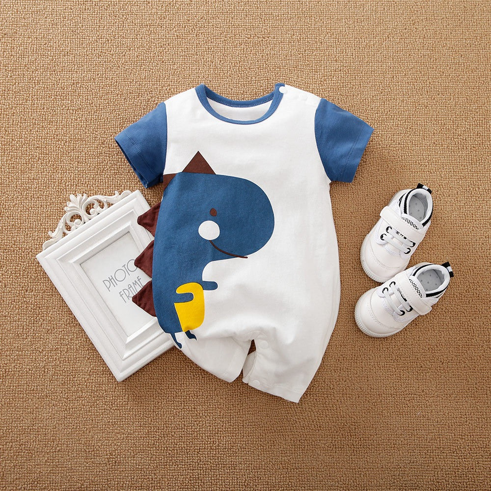 Giggling Dino Baby Romper for Boys and Girls – Soft Cotton Unisex One-Piece