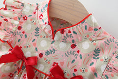 Red Japanese Style Girls Dress – Soft Cotton Outfit