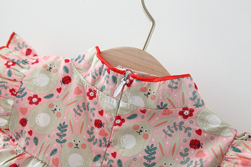 Red Japanese Style Girls Dress – Soft Cotton Outfit