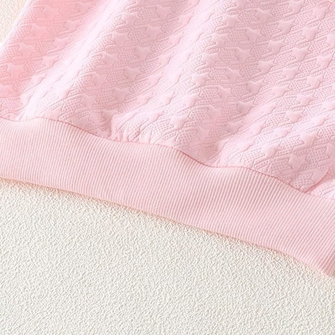 Ruffle Patterned Neck Girls Top – Soft Wool Blend Winter Wear for Kids
