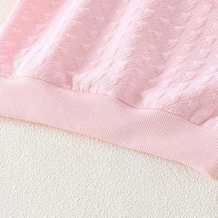 Ruffle Patterned Neck Girls Top – Soft Wool Blend Winter Wear for Kids