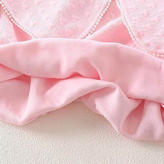 Ruffle Patterned Neck Girls Top – Soft Wool Blend Winter Wear for Kids