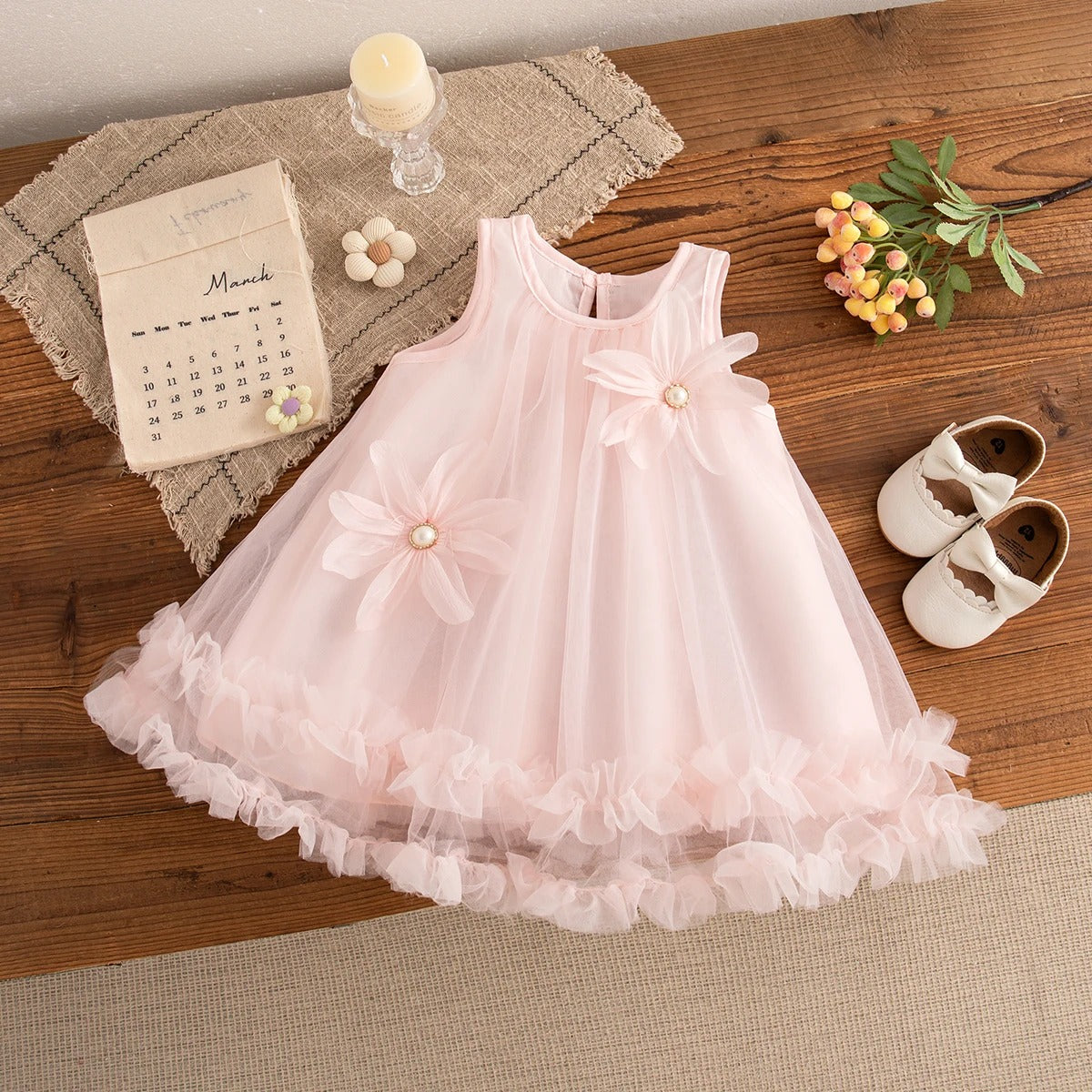 Fairytale Tulle Baby Girls Princess Dress – Elegant Cotton Liner Party Wear