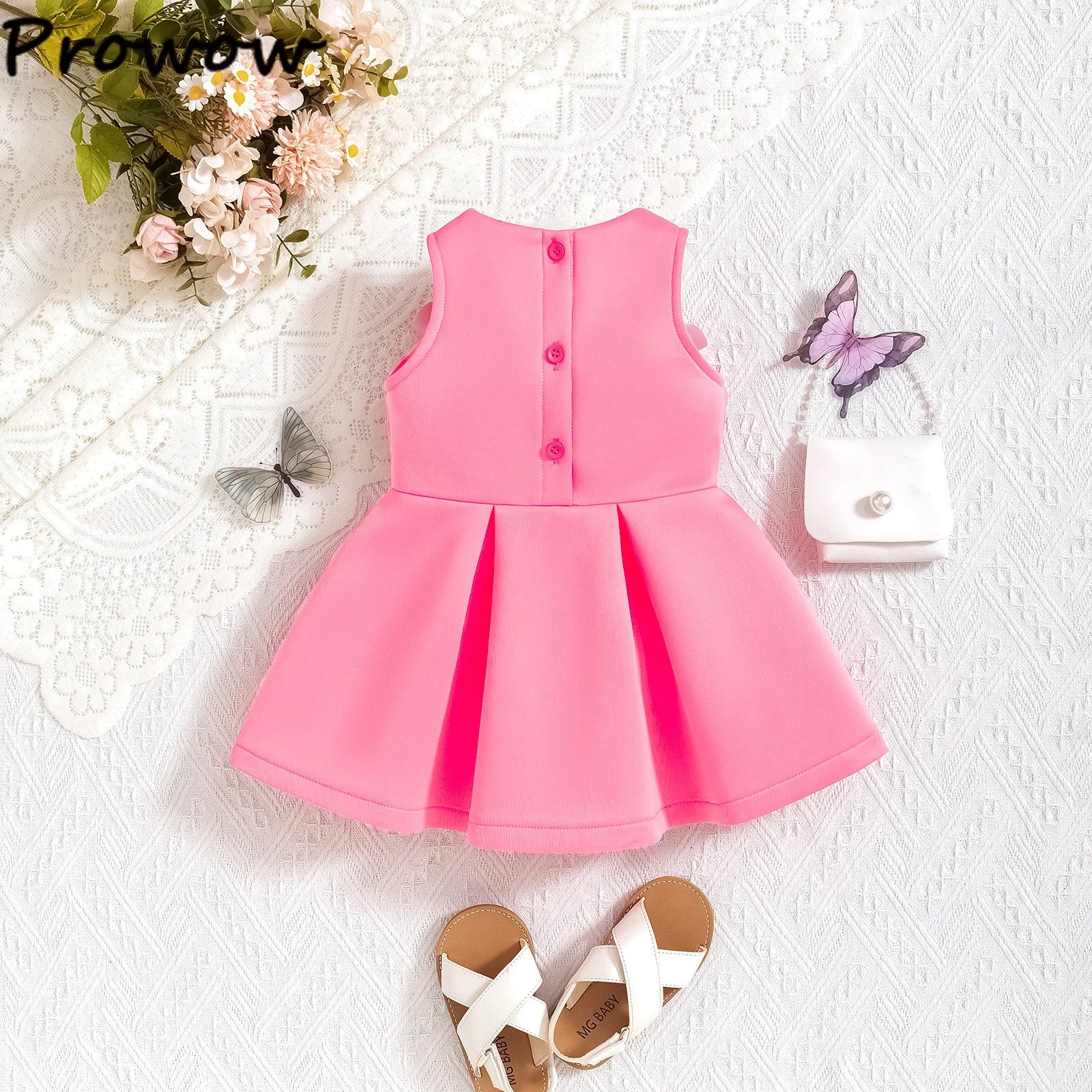 Aurea Flower Princess Baby Girls Dress – Soft Cotton Blend Outfit