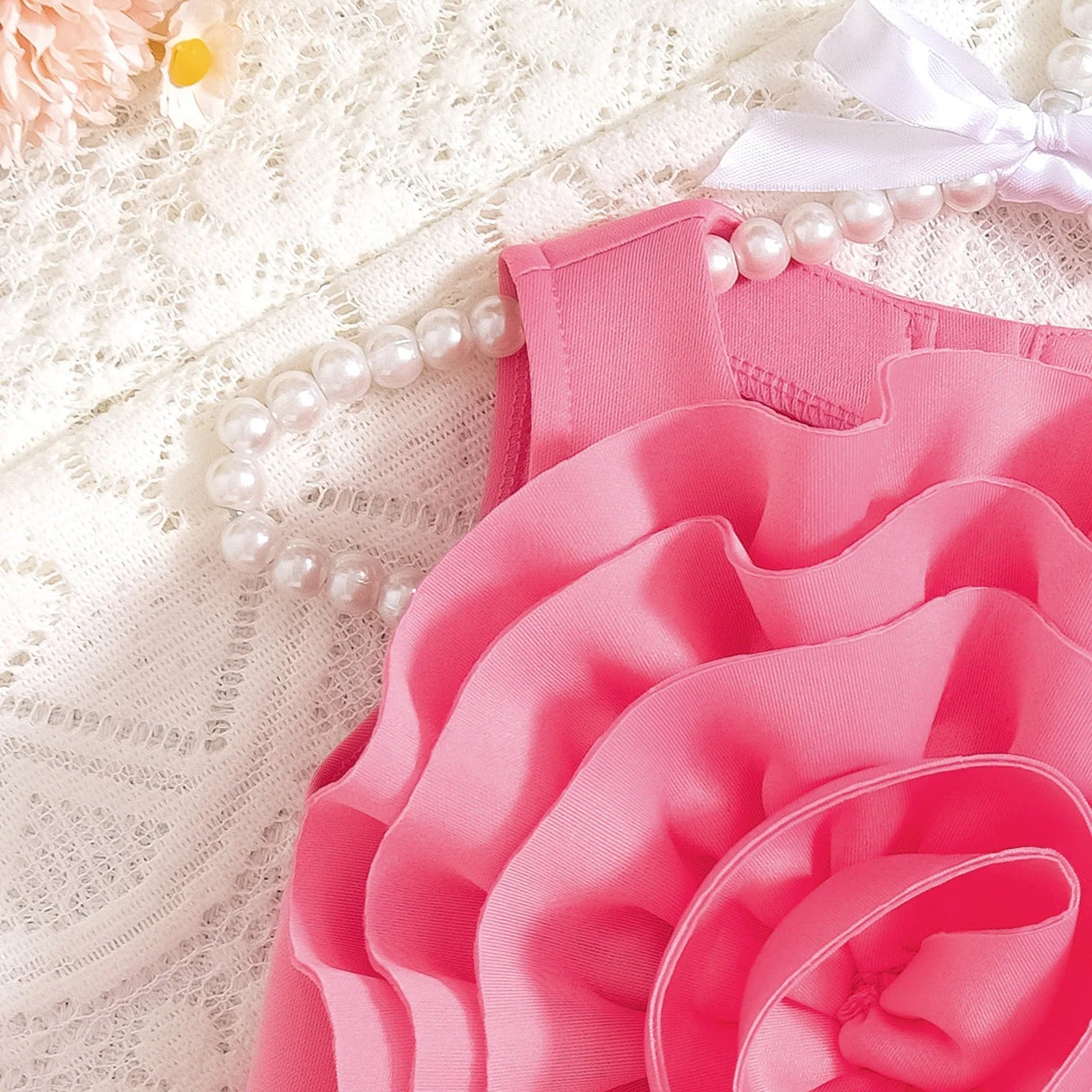 Aurea Flower Princess Baby Girls Dress – Soft Cotton Blend Outfit