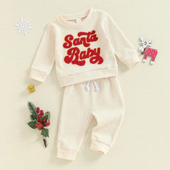 Santa Baby Boys & Girls Comfy Co-ord Set – Soft Cotton Blend Christmas Outfit