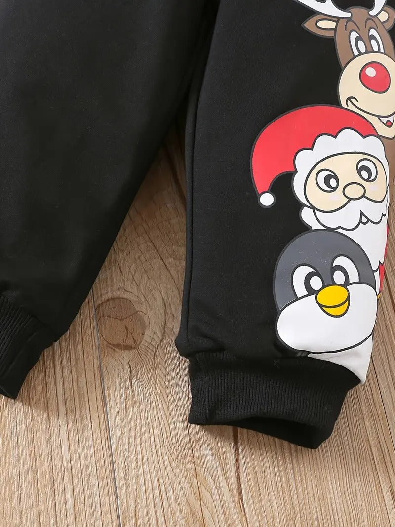 Santa Squad Boys Christmas Set – Festive Cotton Blend Holiday Outfit for Kids