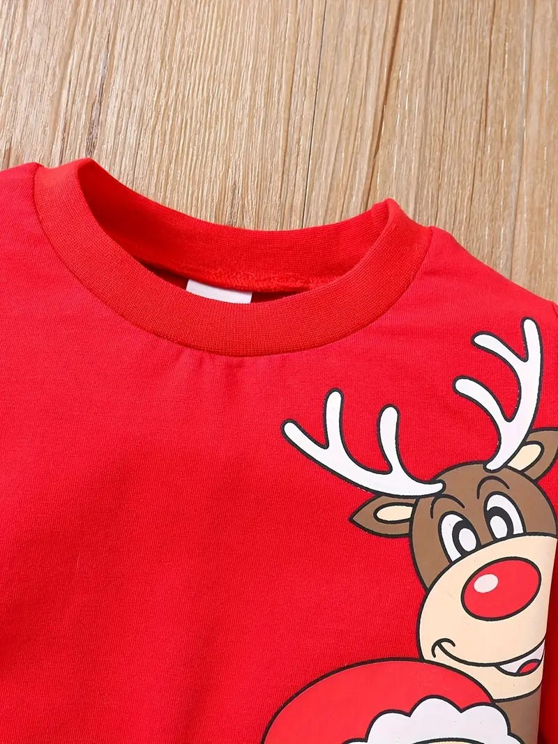 Santa Squad Boys Christmas Set – Festive Cotton Blend Holiday Outfit for Kids