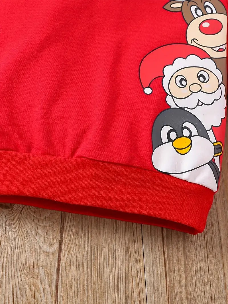 Santa Squad Boys Christmas Set – Festive Cotton Blend Holiday Outfit for Kids