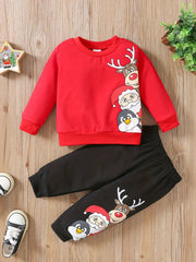 Santa Squad Boys Christmas Set – Festive Cotton Blend Holiday Outfit for Kids