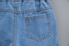Never Tired T-shirt and Denim Bottom Set – Casual Cotton Outfit for Boys