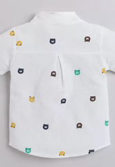 White Bear Printed Boys Set – Soft Cotton Kids Outfit for Play and Outings