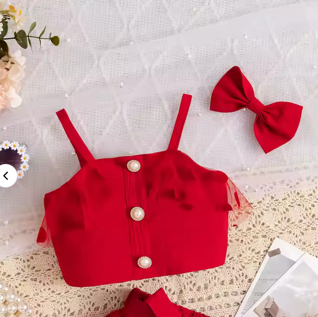 Dot and Dazzle Baby Girls Cotton Blend Outfit Set with Bow – Cute and Comfortable Clothing