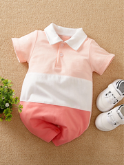 Soft Gentle Baby Boys Polo Romper – 100% Cotton Infant Outfit, Comfortable & Stylish One-Piece