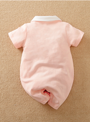 Soft Gentle Baby Boys Polo Romper – 100% Cotton Infant Outfit, Comfortable & Stylish One-Piece