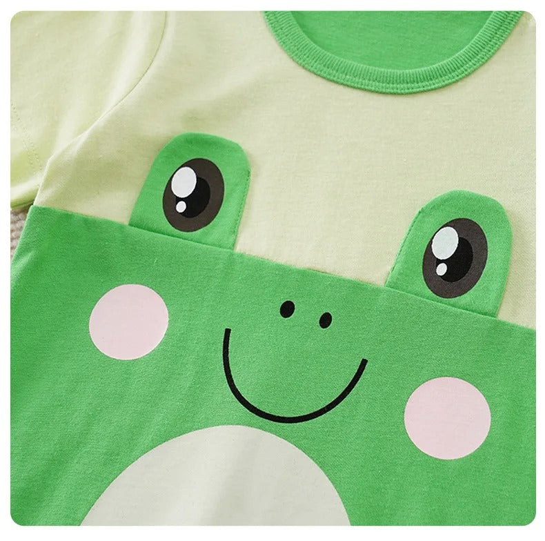 Charming Frog Baby Romper for Boys and Girls – Soft Cotton