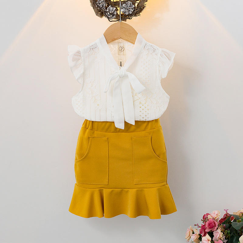 Semi-Formal Girls Two Piece Set – Cotton Blend Outfit for Parties & Casual Wear