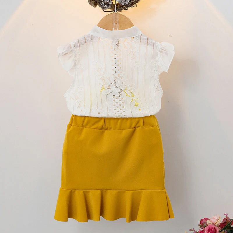 Semi-Formal Girls Two Piece Set – Cotton Blend Outfit for Parties & Casual Wear