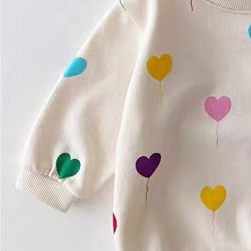 Sweatshirt Girl Cotton Romper – Cozy Everyday Wear for Baby Girls