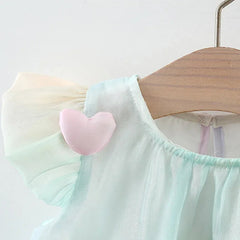 Shaded 3D Hearts Girls Dress – Cotton Party Wear
