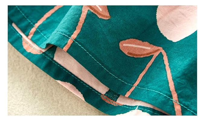 Shoulder Knot Printed Girls Dress – Cotton Summer Outfit